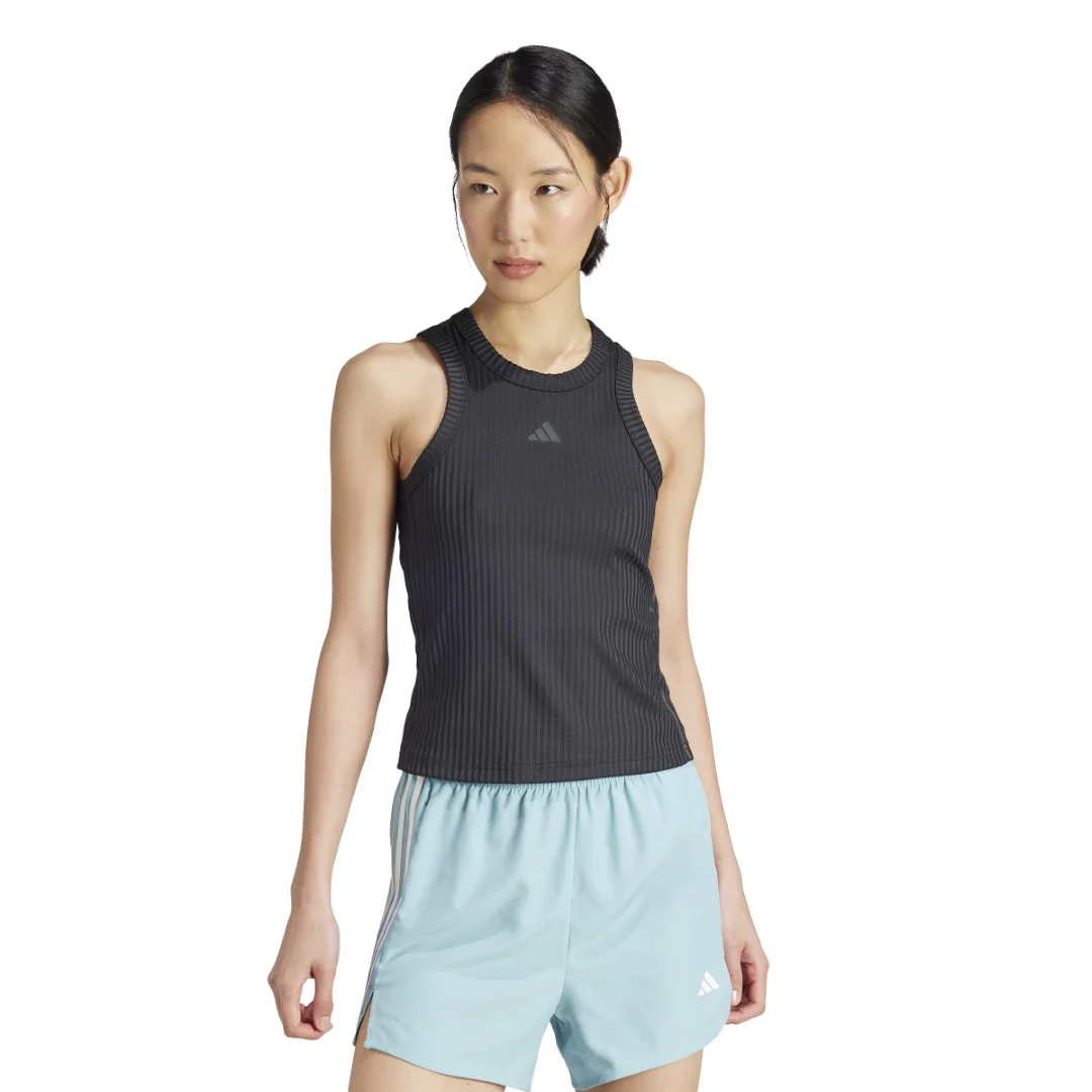 All Gym Seasonal Rib Tight Fit Tonal 3-Stripes Tank Top