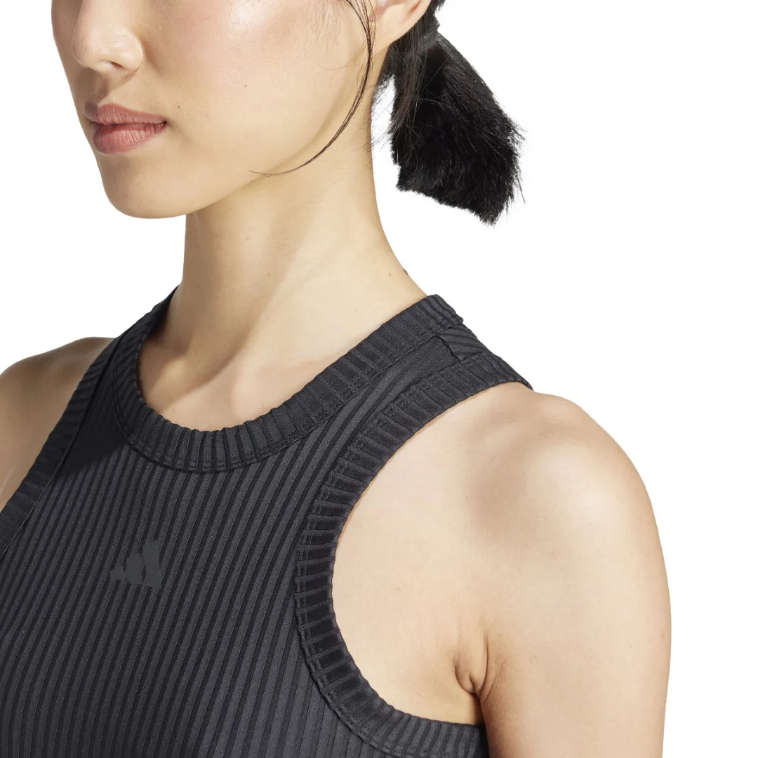 All Gym Seasonal Rib Tight Fit Tonal 3-Stripes Tank Top - Image 6