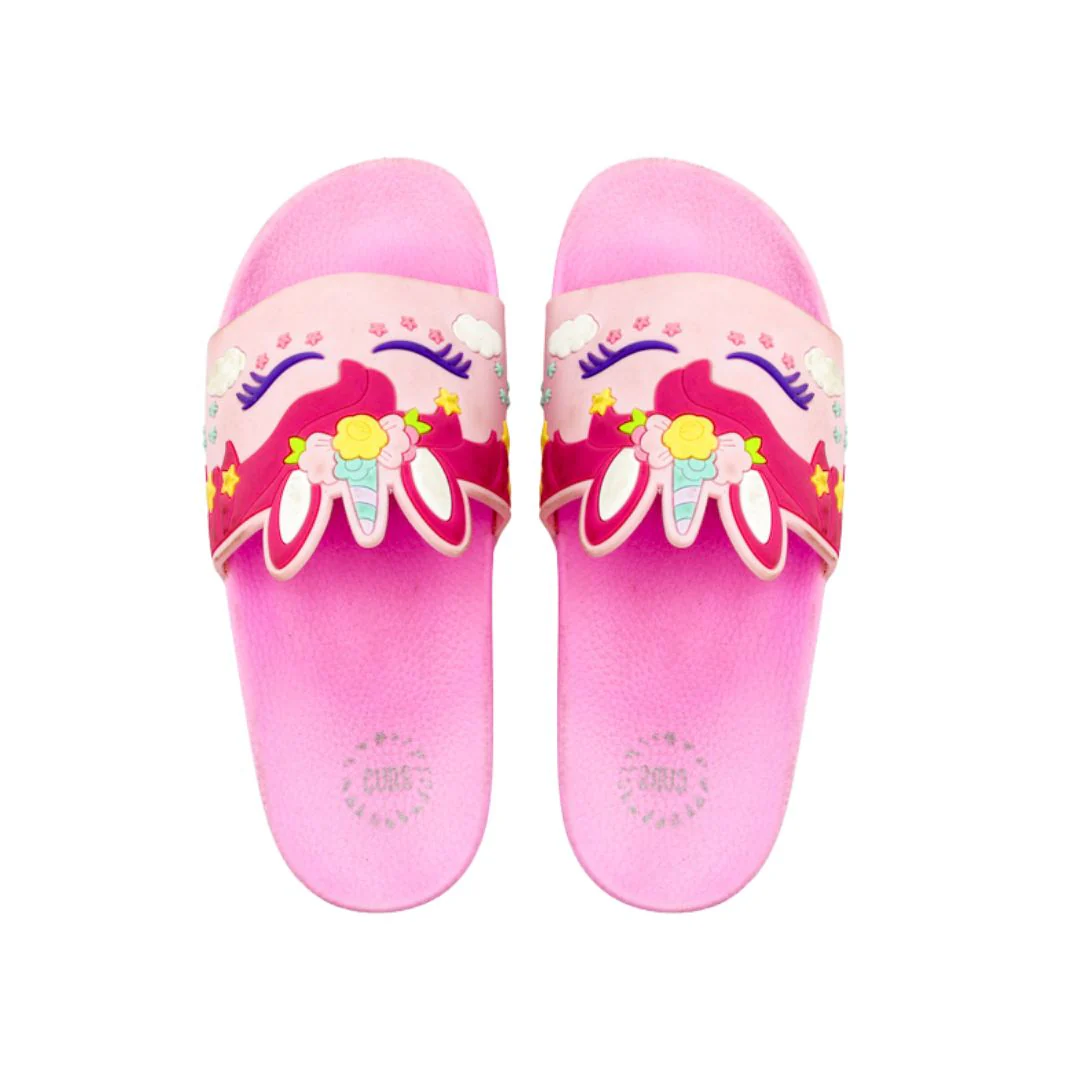 Unicorn Face Pink Slides
