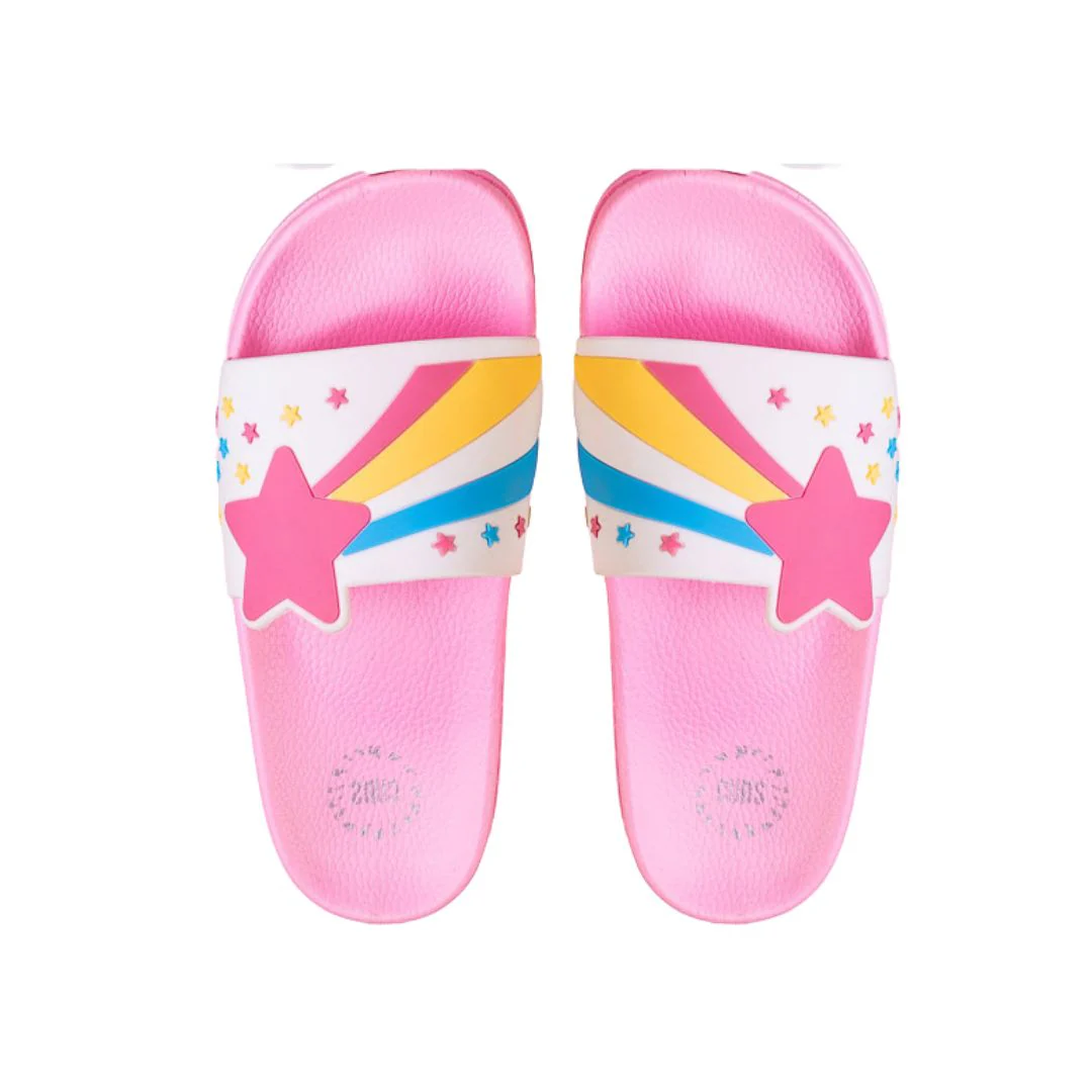 Rainbow Star Pink Slides