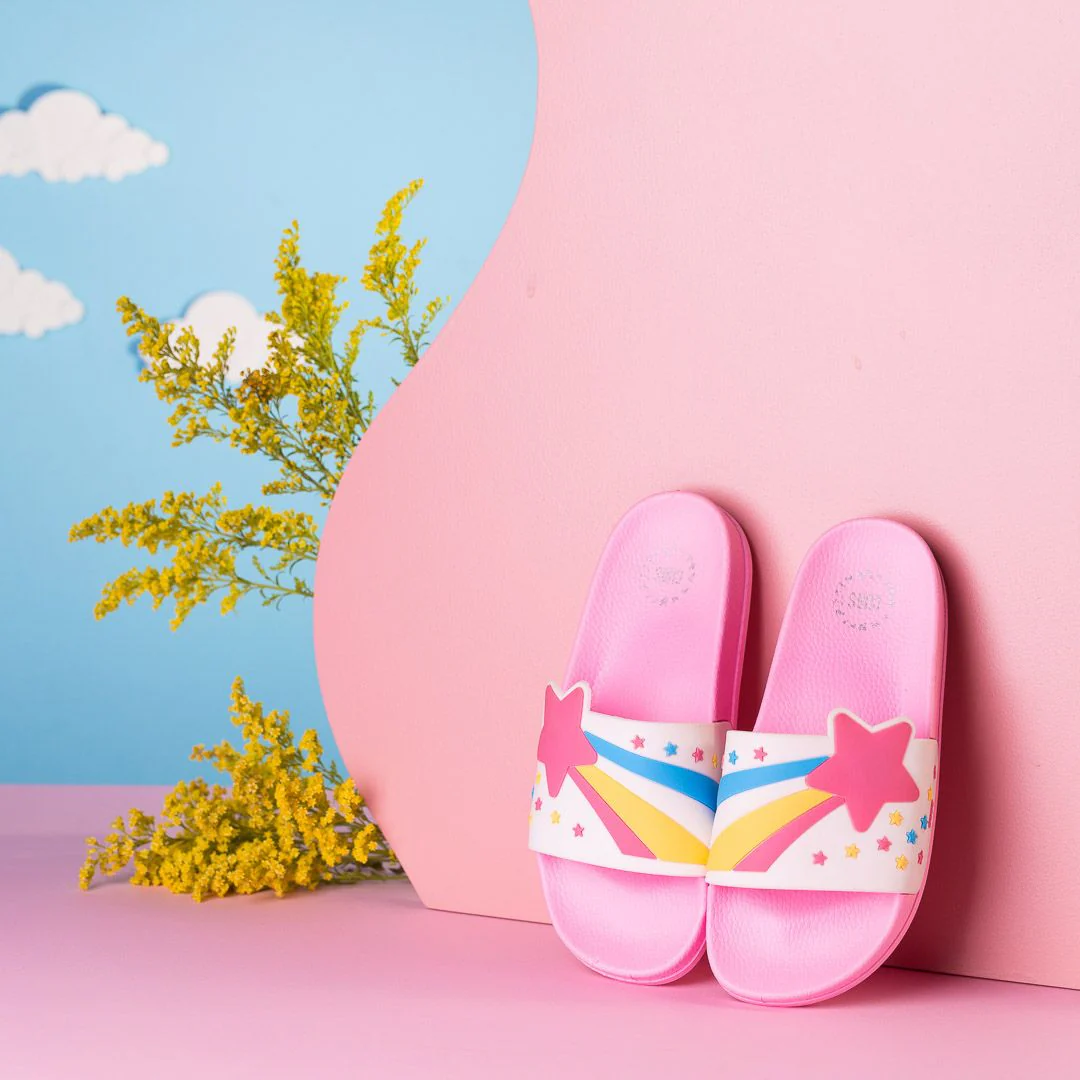 Rainbow Star Pink Slides - Image 2