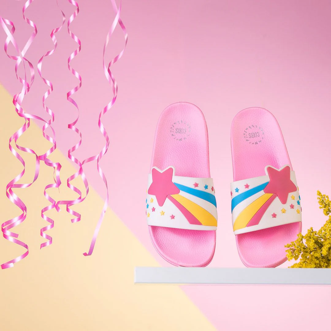 Rainbow Star Pink Slides - Image 3