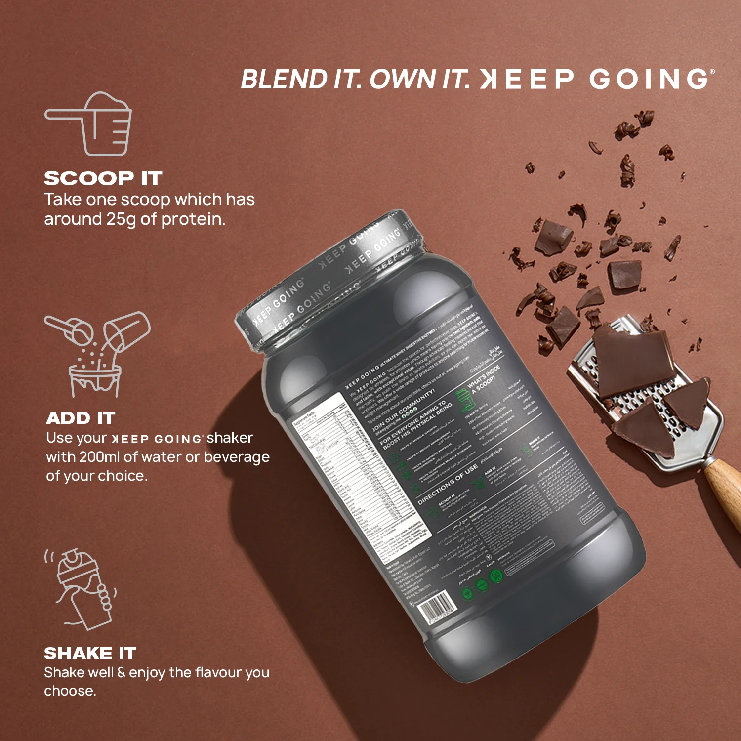 Ultimate Whey Digestive Enzymes+ – Chocolate Gourmet Whey Protein - Image 3