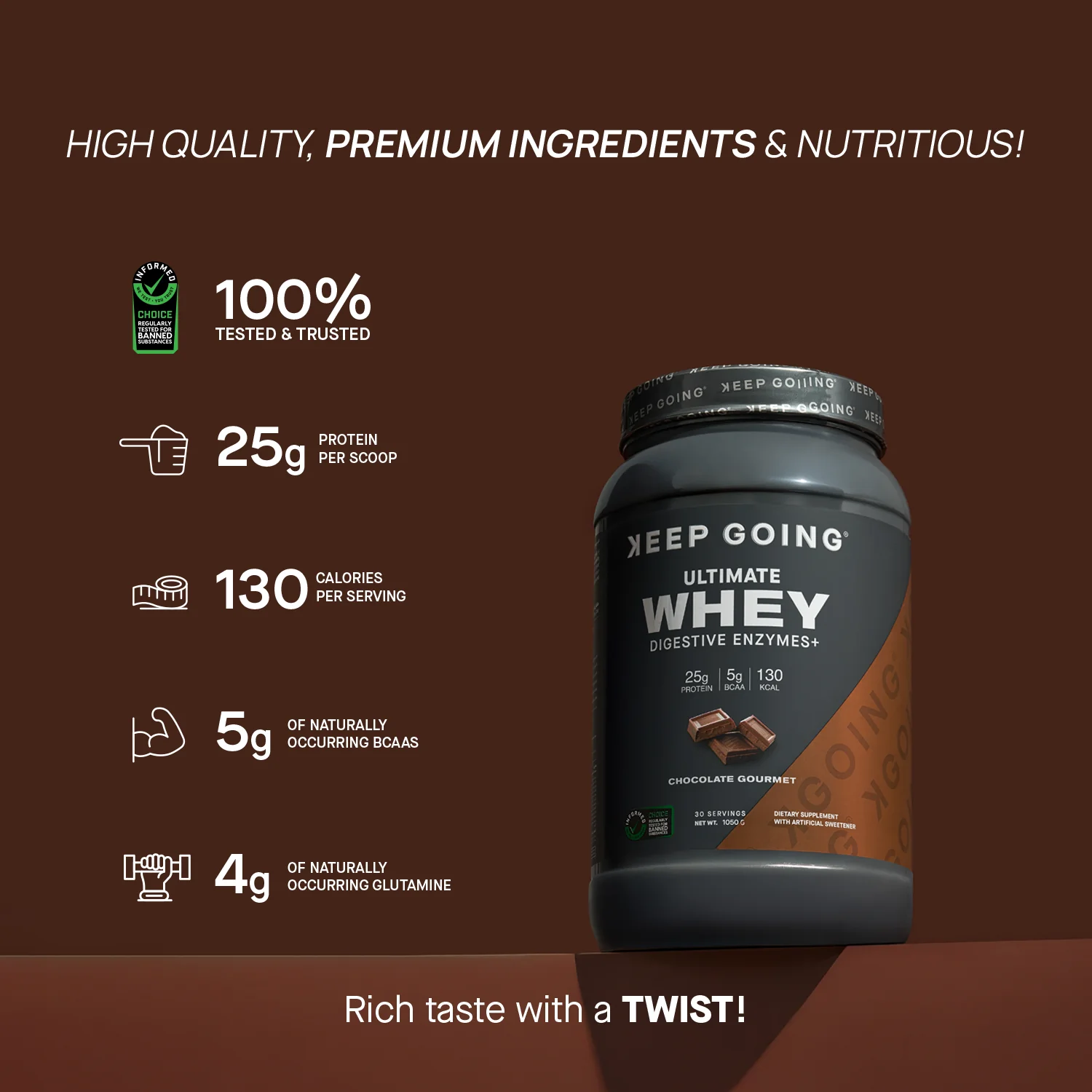 Ultimate Whey Digestive Enzymes+ – Chocolate Gourmet Whey Protein - Image 4