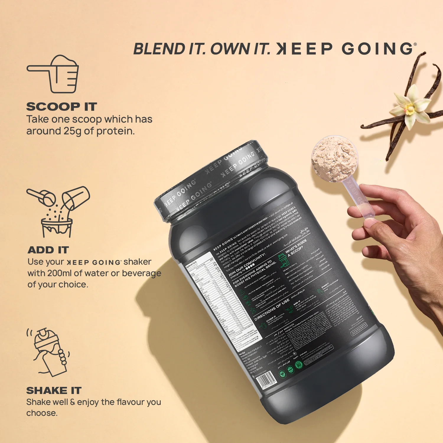 Ultimate Whey Concentrate with Digestive Enzymes French Vanilla Flavor Whey Protein - Image 3