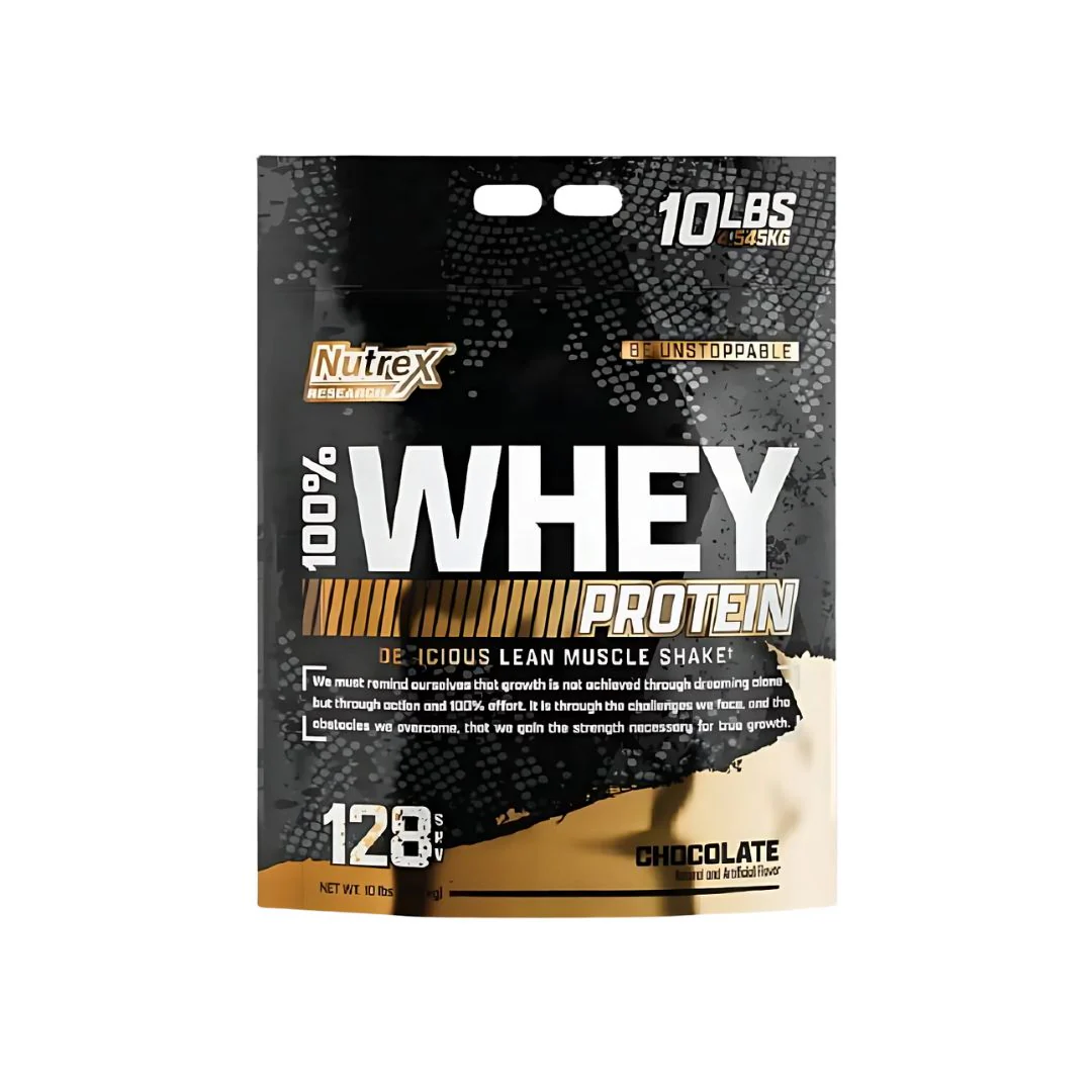 Nutrex 100% Whey Protein Powder 10lbs – 128 Servings - Muscle Growth - Recovery