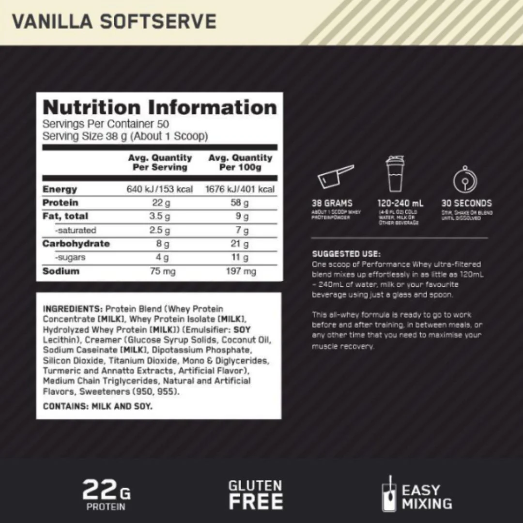Performance Vanilla Softserve 1.95Kg Whey Protein - Image 2