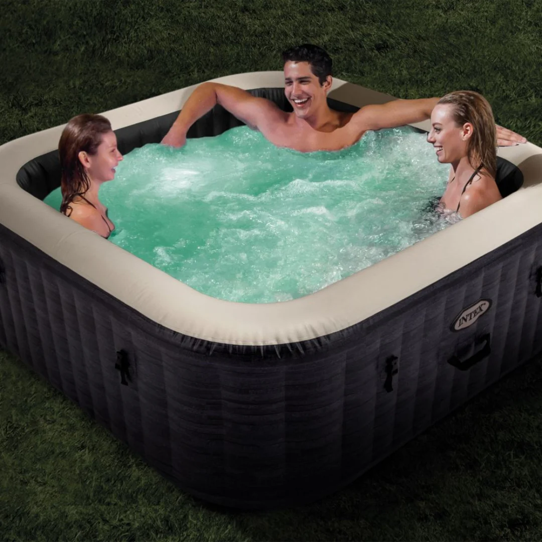 PureSpa Greystone Deluxe 4-Person Square Bubble Spa - Image 5