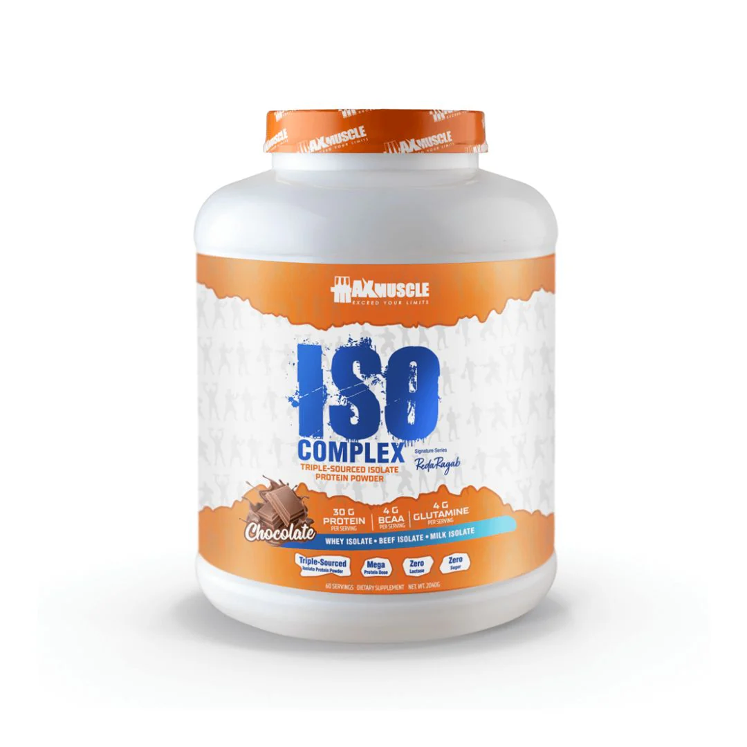 Max Muscle Iso Complex Triple Sourced Isolate Protein Powder Reda Ragab Signature Series 60Serv. 2040G Chocolate