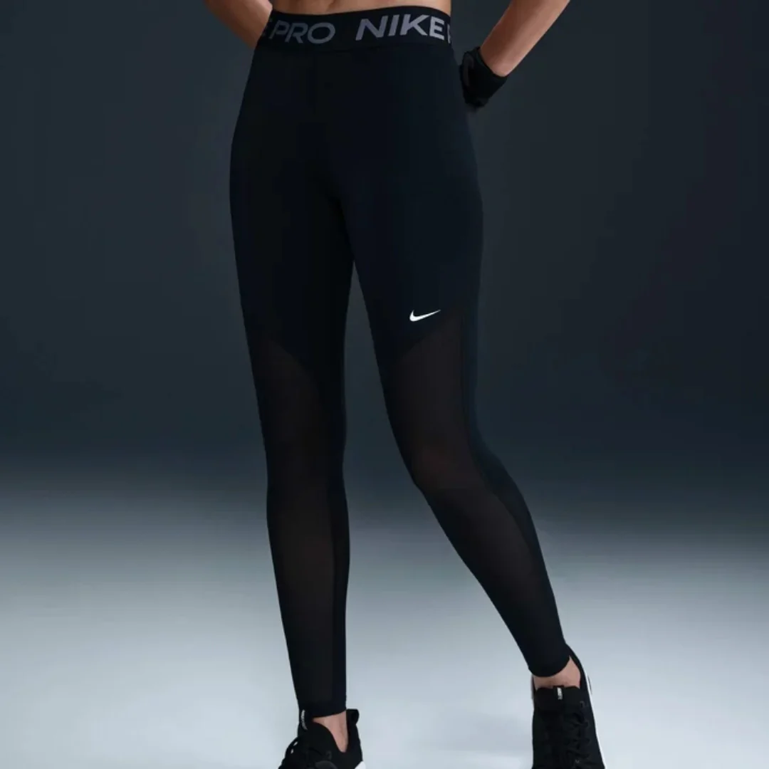 Pro Mid-Rise Full-Length Mesh-Panelled Leggings - Image 2