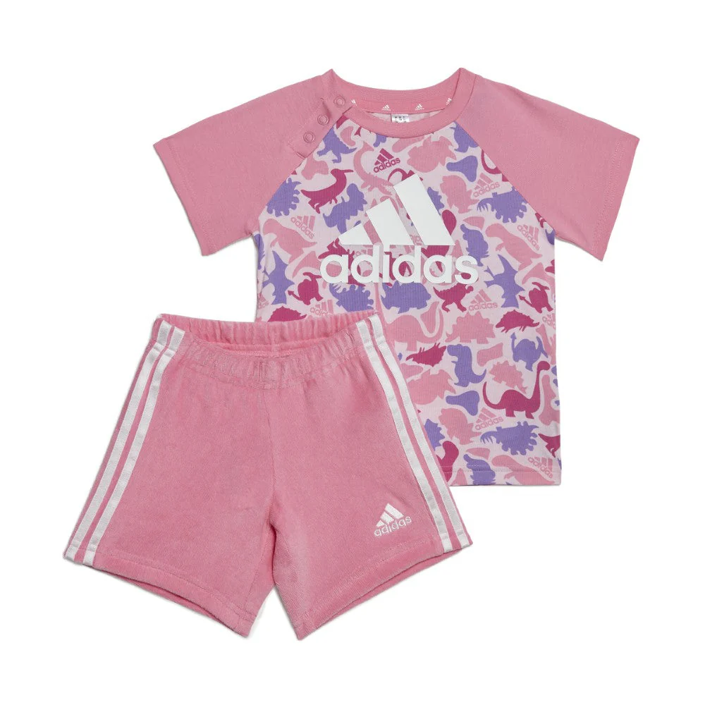 Dino Camo Allover Print Tee and Short Matching Set