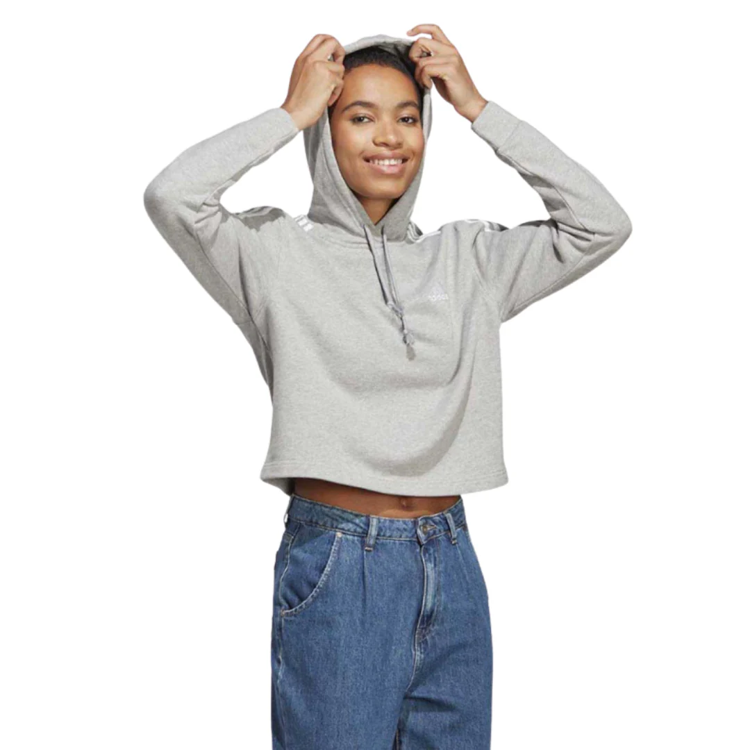 Essentials 3-Stripes French Terry Crop Sweatshirt - Image 2