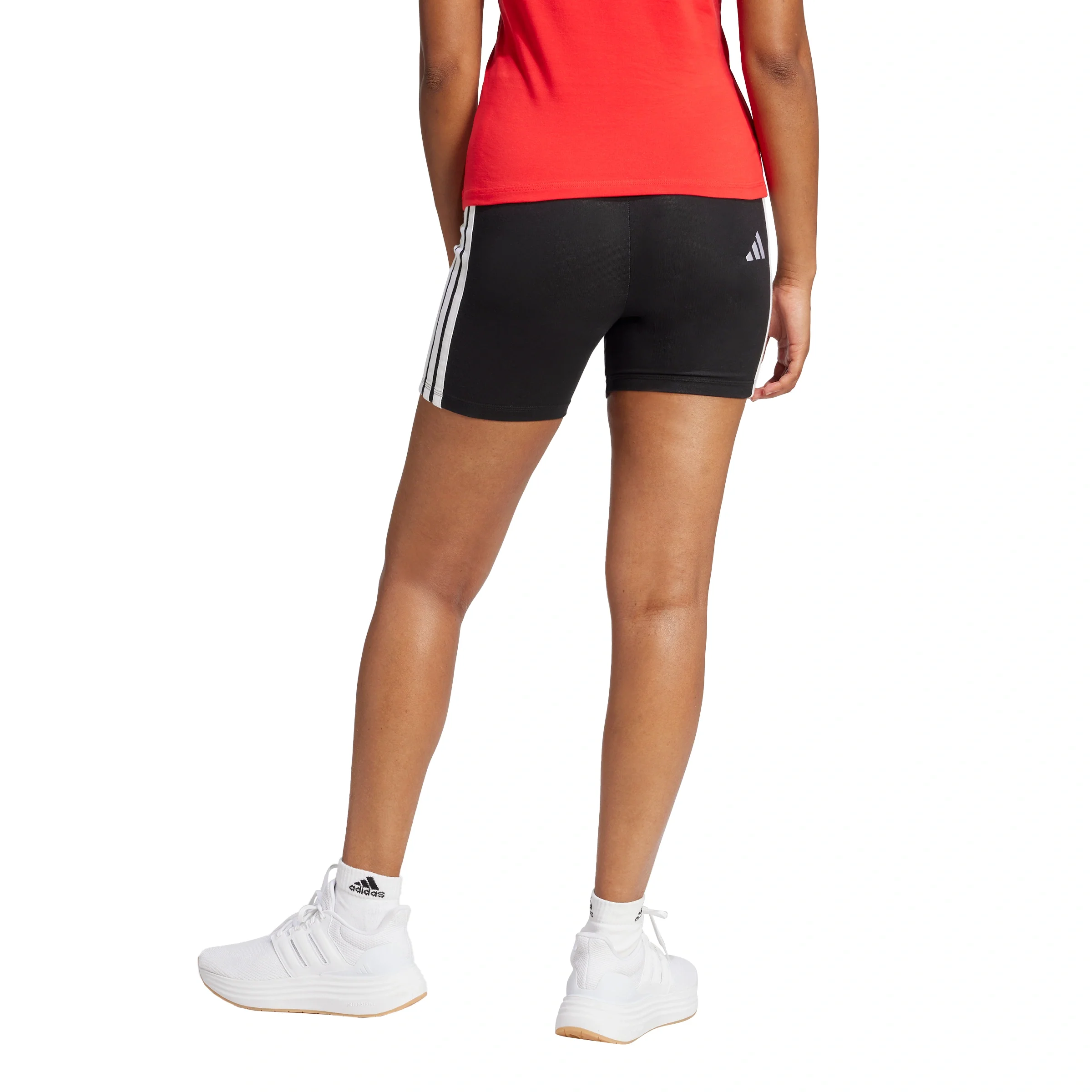 Essentials 3-Stripes High Waisted Biker Shorts - Image 3