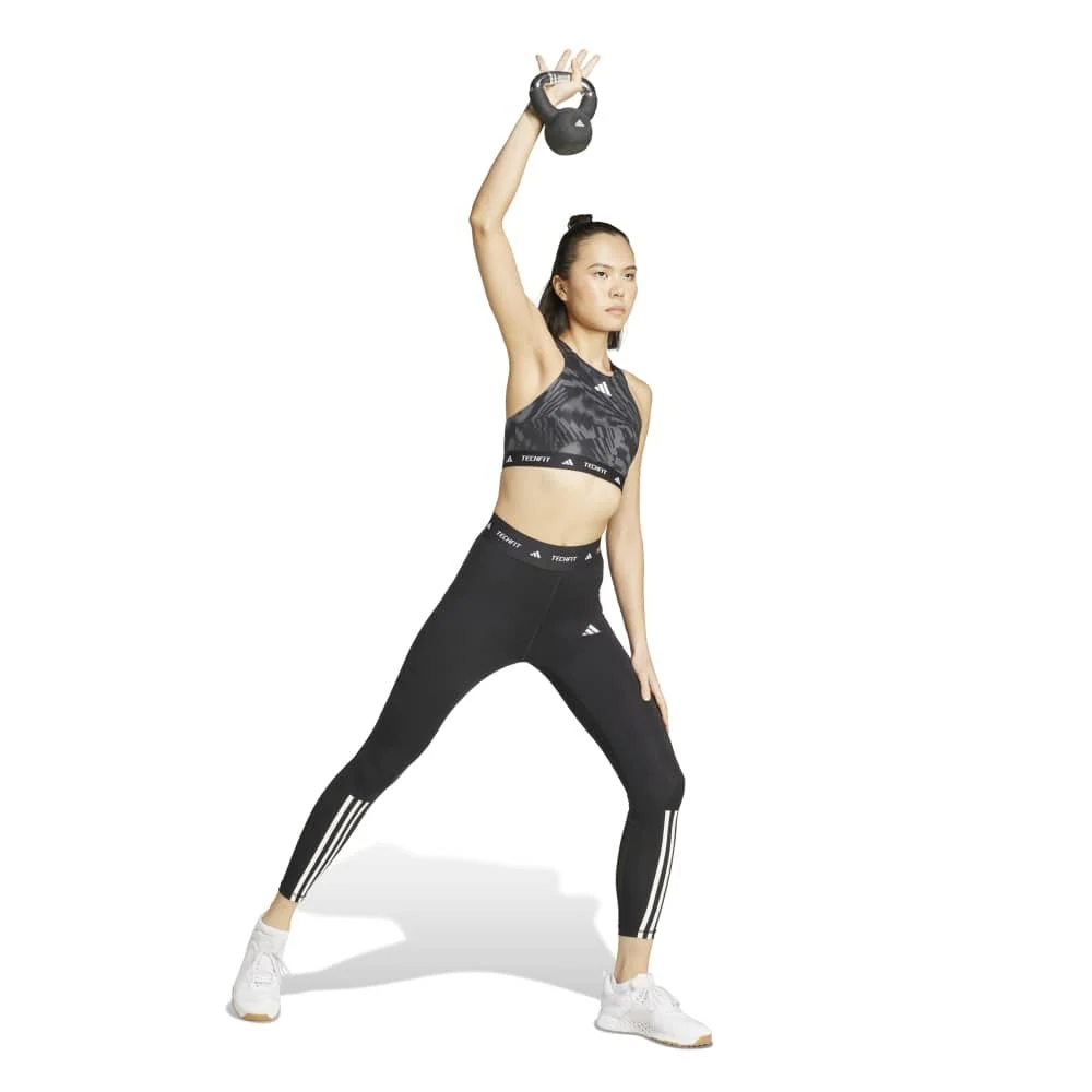 adidas Techfit Medium Support High Neck Print Bra - Image 5
