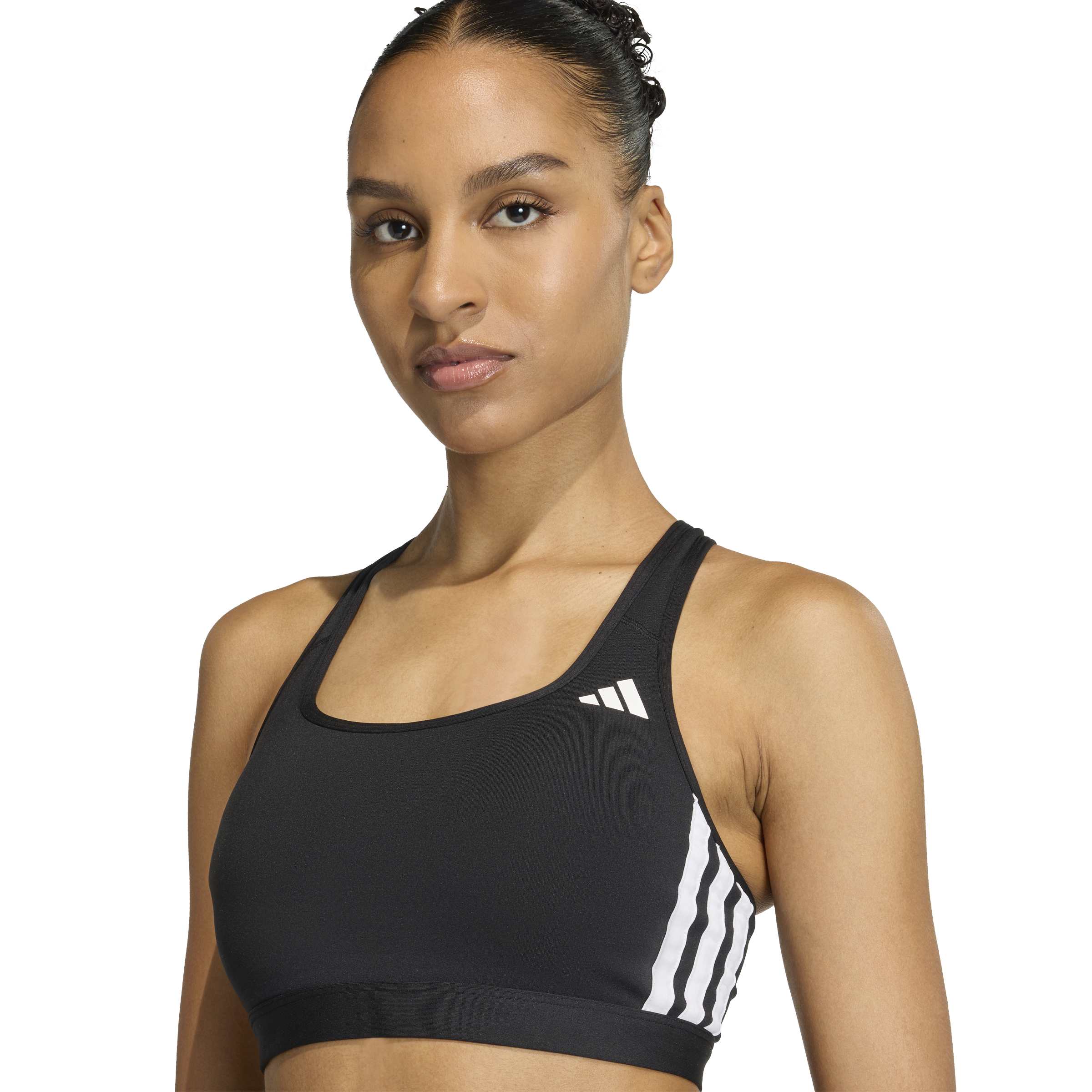 Optime Essentials Workout 3-Stripes Medium Support Bra - Image 4