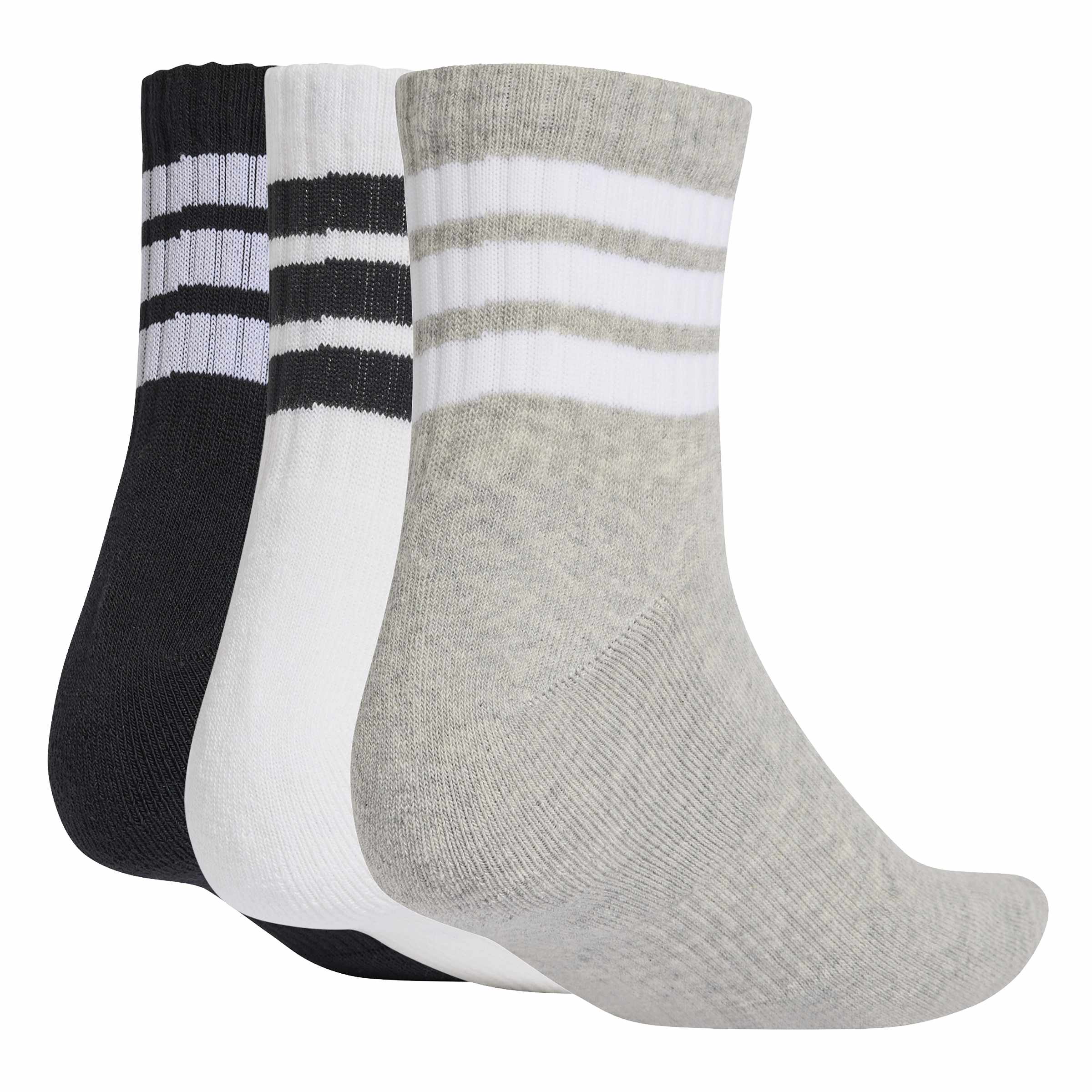 3 Stripes Cushioned Sportswear Mid Cut Socks 3 Pair Pack - Image 2