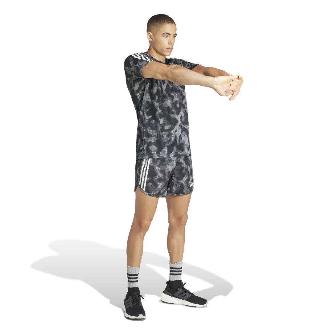 Own the Run 3-Stripes Allover Print Shorts - Image 3