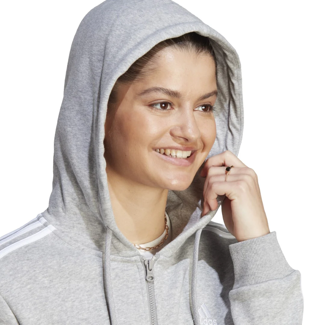 Essentials 3-Stripes Full-Zip Fleece Hoodie - Image 7