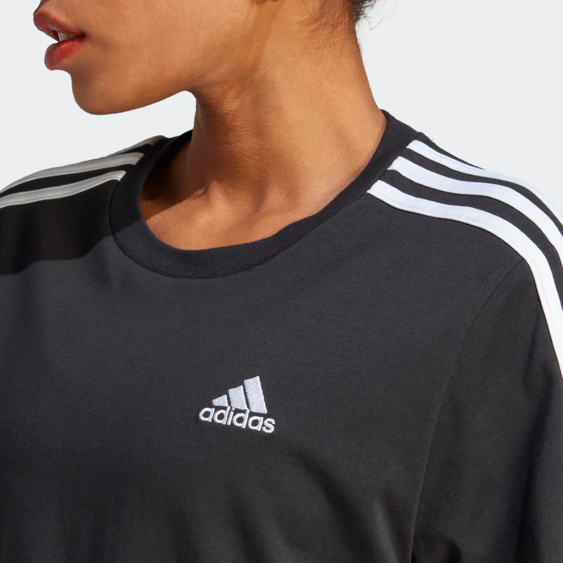 Essentials 3-Stripes Single Jersey Crop Top - Image 4
