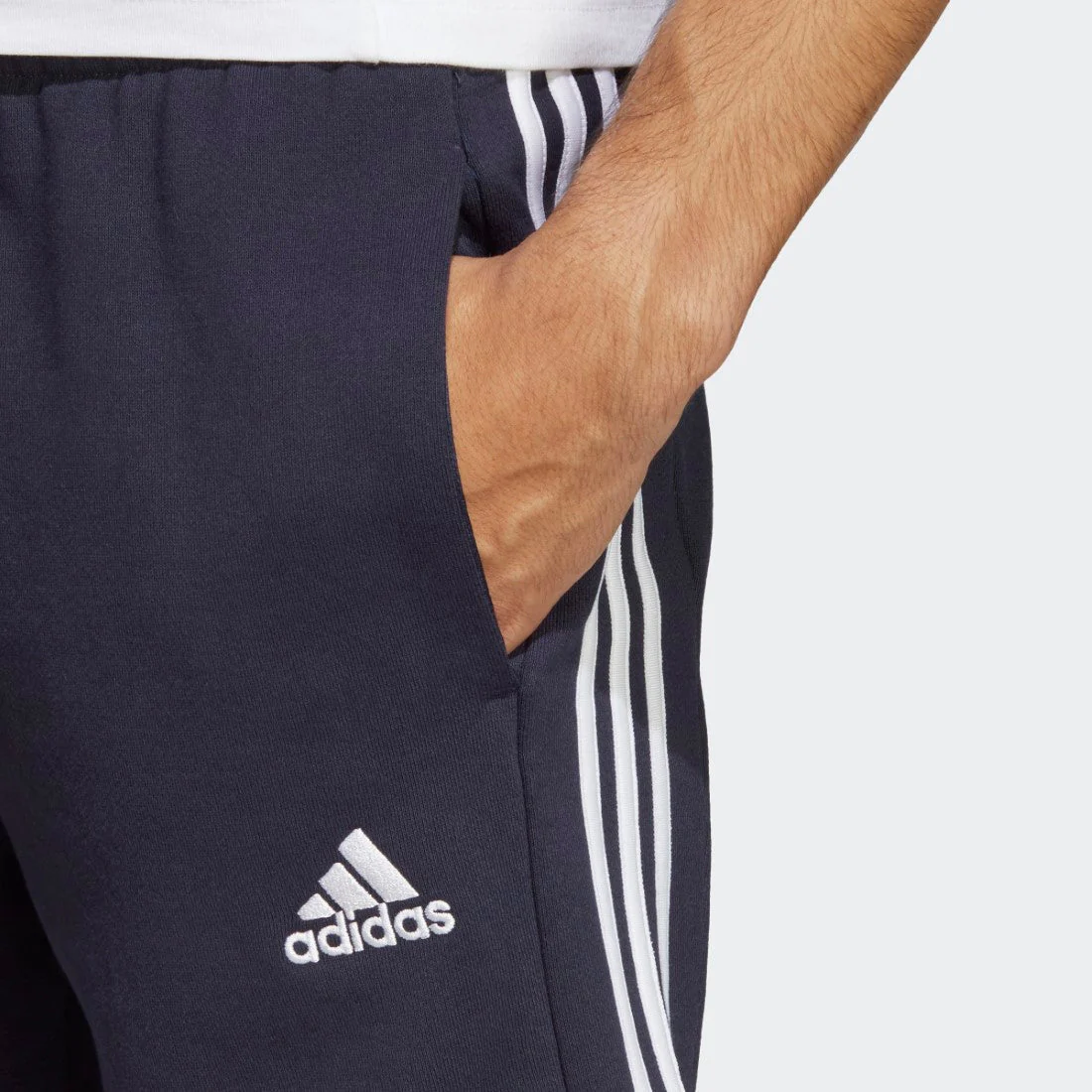 Essentials French Terry 3-Stripes Shorts - Image 4
