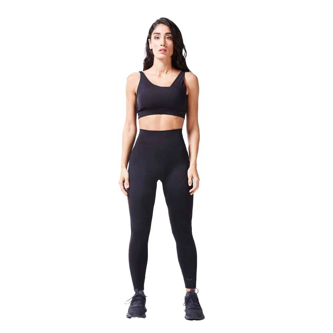 Code Ribbed Asymmetric Sports Bra - Image 3