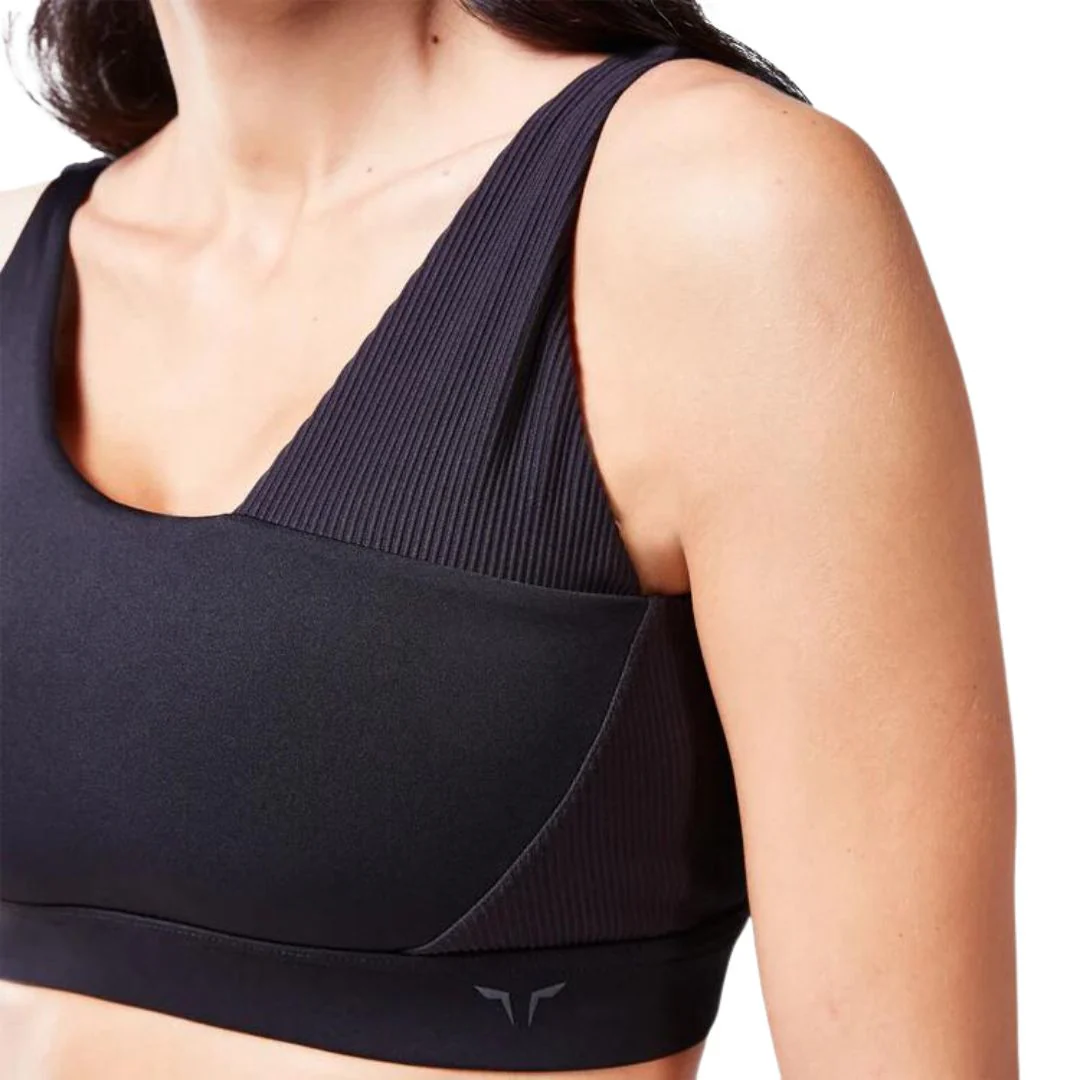 Code Ribbed Asymmetric Sports Bra - Image 4
