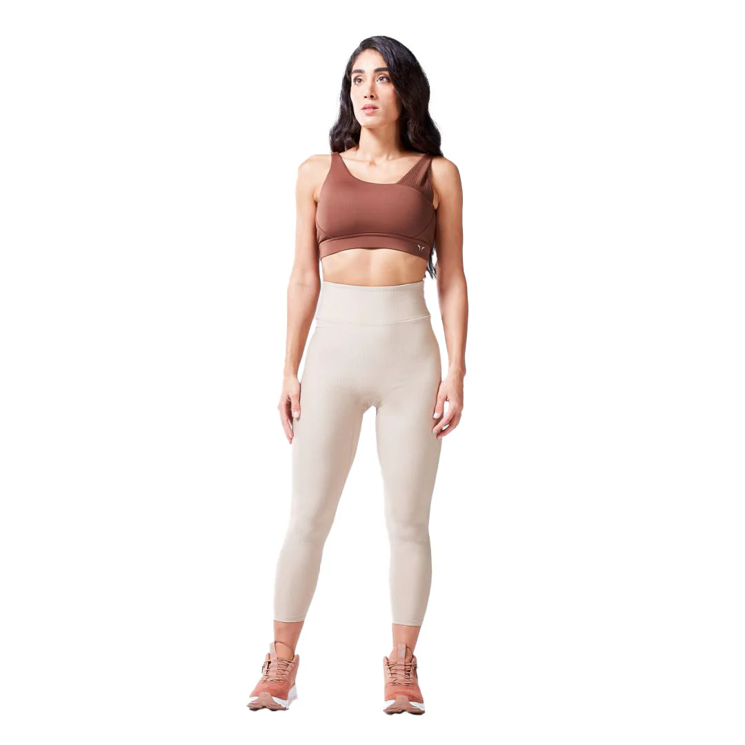 Code Ribbed Asymmetric Sports Bra - Image 4