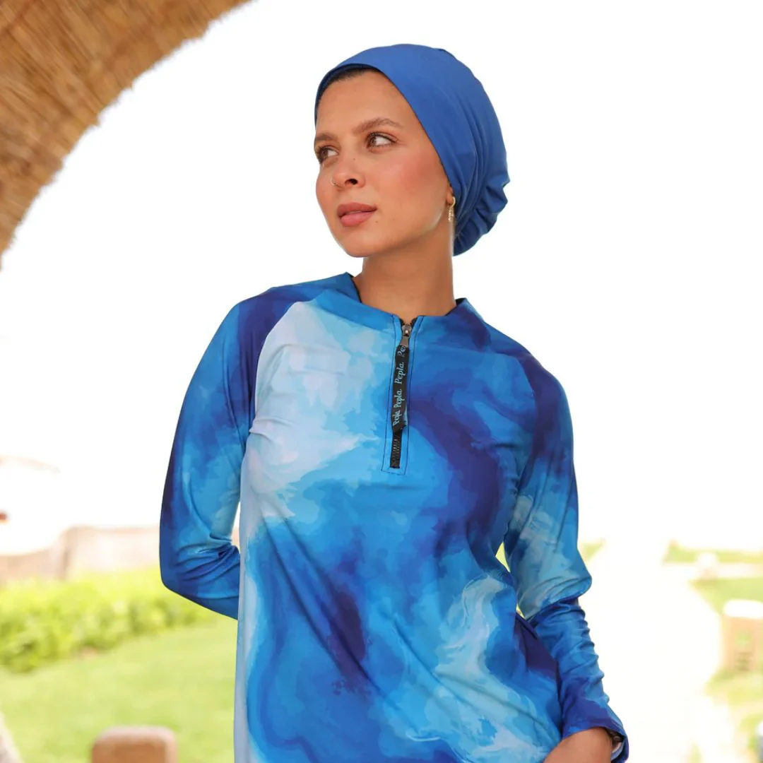 Waves Blue Turban - Image 2