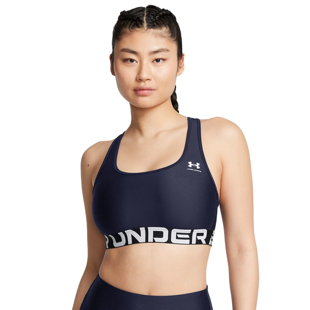 HeatGear® Armour Mid Branded Sports Bra - Image 6