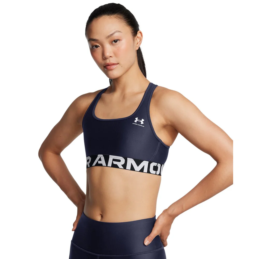 HeatGear® Armour Mid Branded Sports Bra - Image 7
