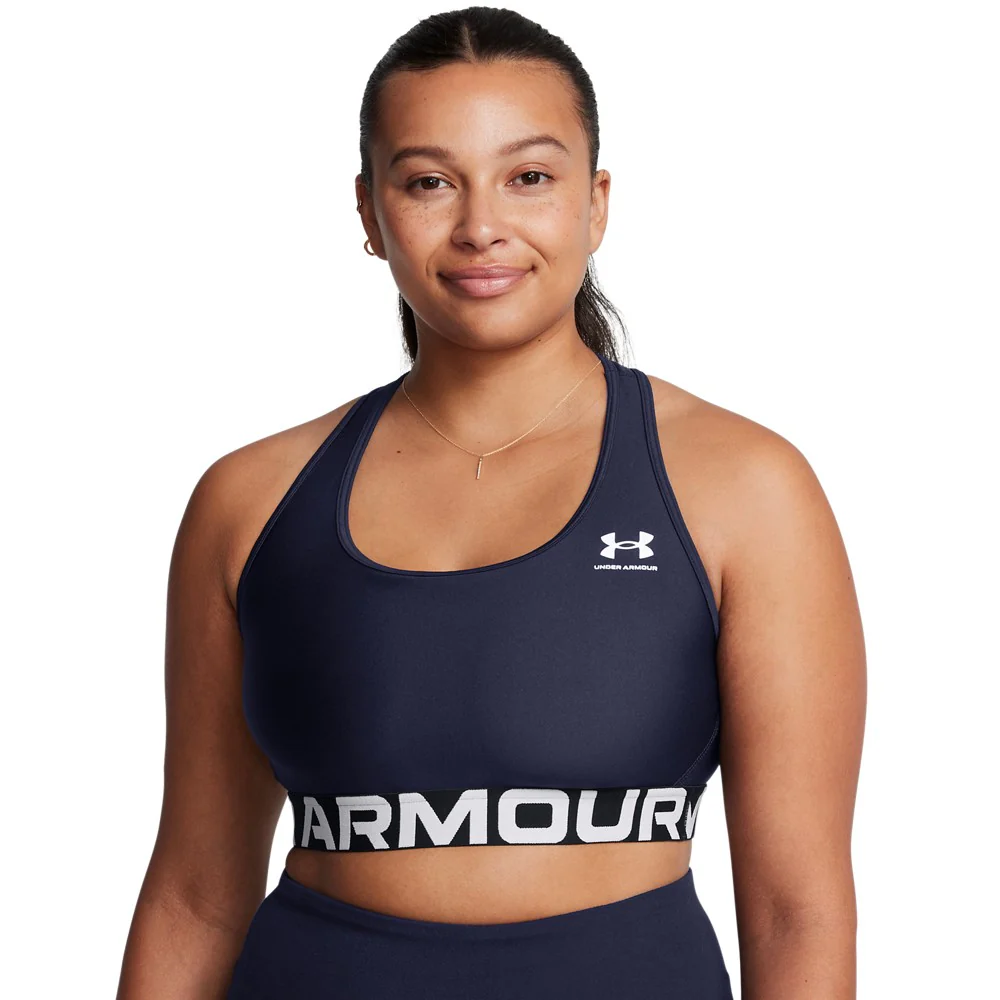 HeatGear® Armour Mid Branded Sports Bra - Image 9